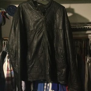 Black leather jacket